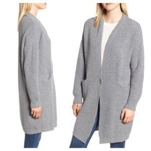 Barbour Grey Audrey Wool Longline Cardigan